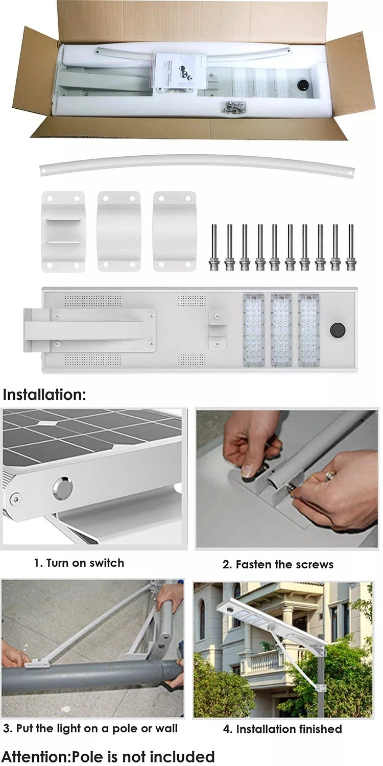 60W 90W 120W Integrated All in One Solar Street Light