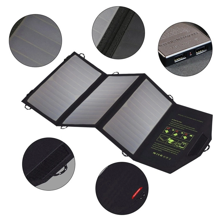 21W Sunpower Foldable USB Mobile Phone Power Bank Portable Solar Charger Bag Factory Original