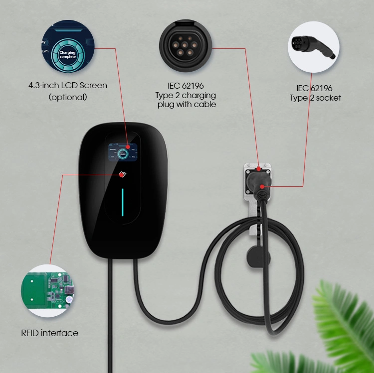 CE Approved Green Science Durable EV Charger ODM Wallbox AC 11kw 22kw Factory 400V 3 Phase 16A 32A