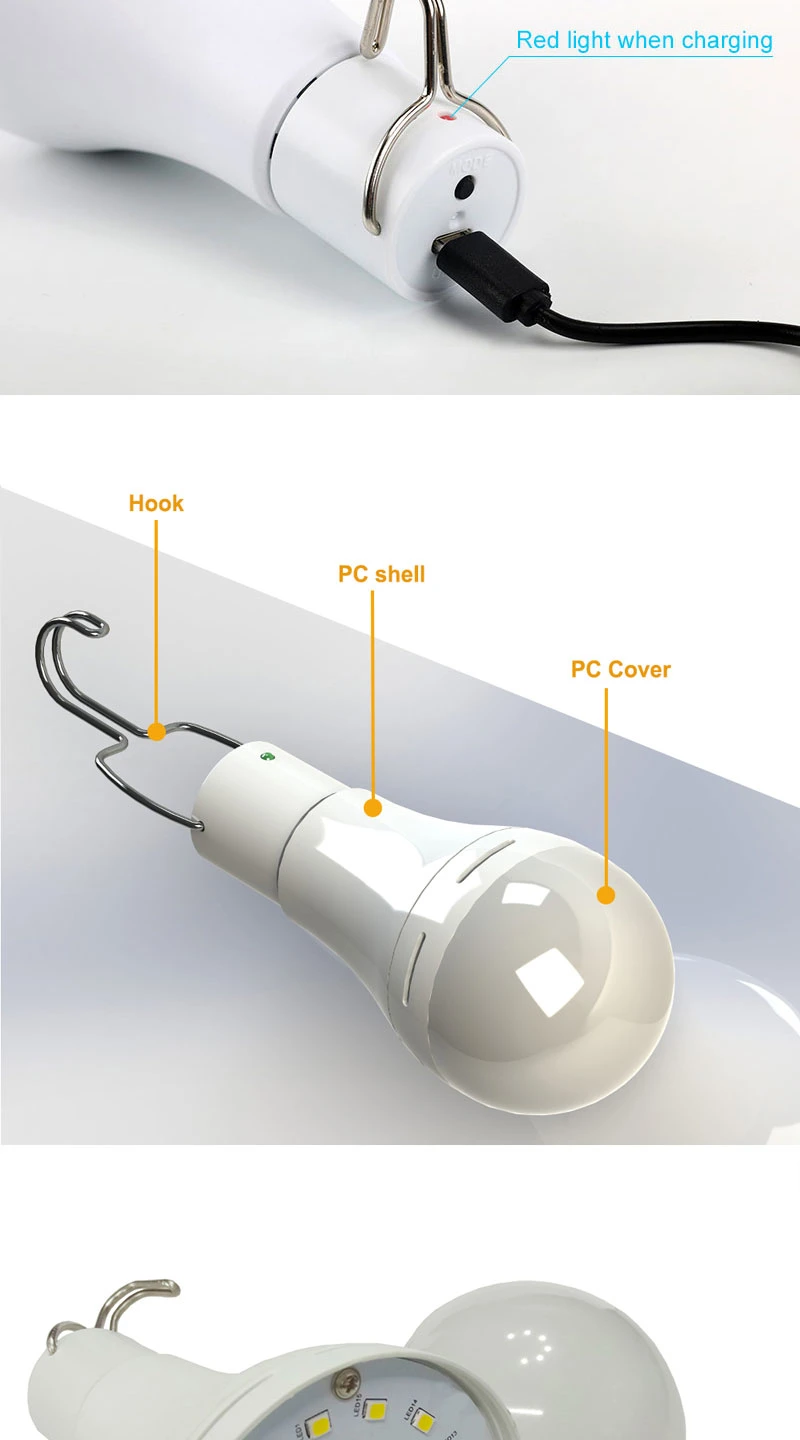 Solar Rechargeable Portable Hangable Remote Control Light Control Bulb Garden Camping Tent Emergency Light