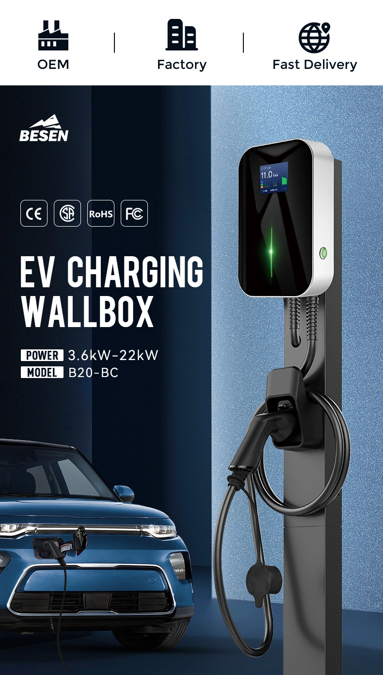 Evse Electric Car Charging Station 11kw Wallbox with Type 2 Plug