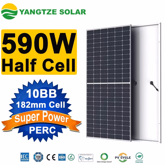 Янцзы 182 мм Half Cell 580W 590W 600W PV Cell Монокристаллическая солнечная панель для солнечной энергетической системы по лучшей цене